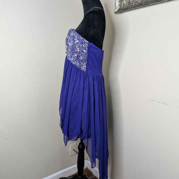 B. Darlin Blue Rhinestone Dress Size 13/14 - Picture 2 of 7